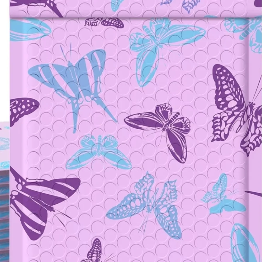 10 Purple Butterfly Bubble Mailers